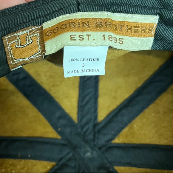 Goorin Brothers Leather Newsboy Cap Brown Size L Casual Fall Hat - Picture 2 of 5